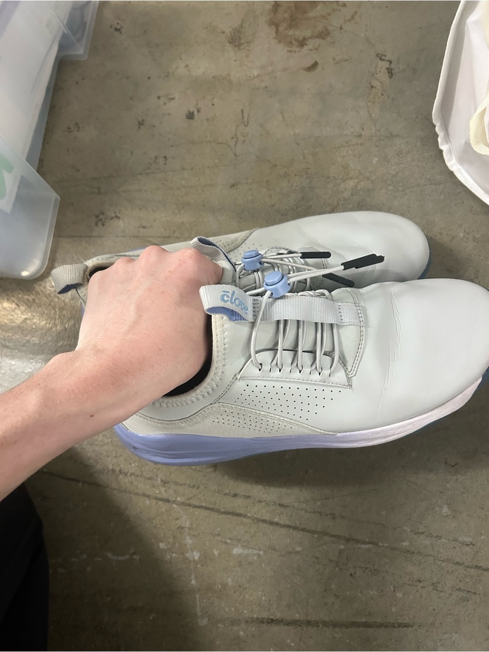 Clove Women's Light gray/blue Lace-Up Walking Sneakers with Lavender Sole